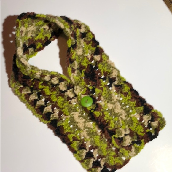 Neck warmer scarf hand crochet fasten with button - Picture 4 of 6